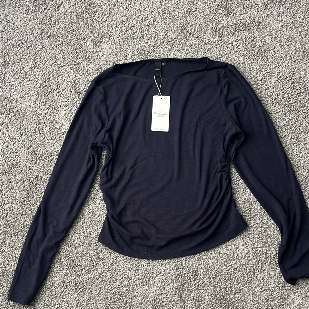 H&M Dark Blue Long Sleeve Top